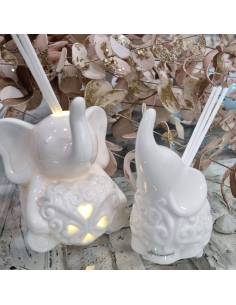 Harmony bomboniere profumatori elefante ceramica bianca