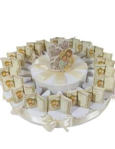 TORTA Bomboniera SACRA FAMIGLIA DA APPOGGIO BAMBINA BAMBINO  BATTESIMO