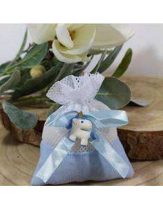 Sacchetti portaconfetti nascita battesimo maschio unicorno