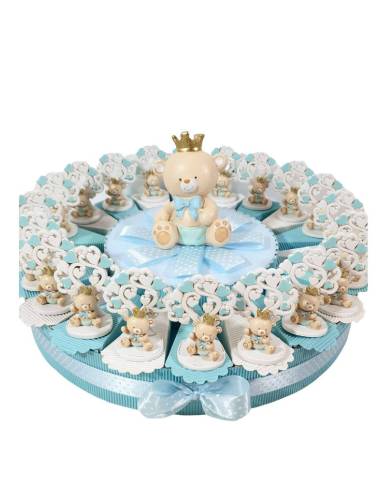 Torta bomboniera orsetto albero della vita bimbo principe
