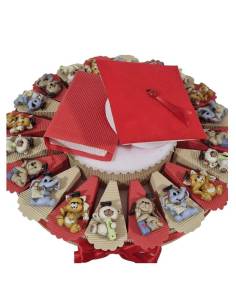 Torta bomboniere laurea animaletti magnete laureati