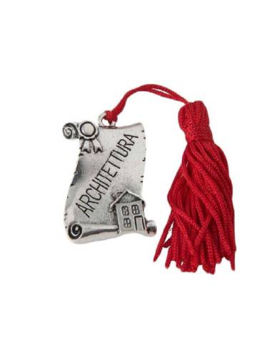 Targhetta laurea architettura  nappina rossa bomboniere fai da te