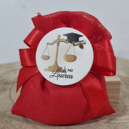 Bomboniere giurisprudenza calamita in ceramica bilancia