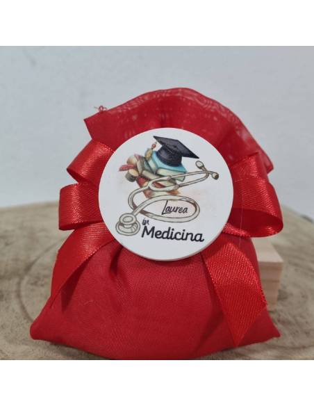 Bomboniere laurea medicina stetoscopio calamita ceramica ragazzo