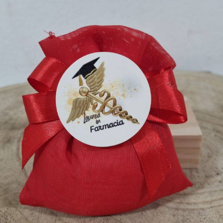 Bomboniere laurea farmacia calamita ceramica caduceo
