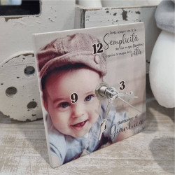 Idee bomboniere Battesimo bimbo personalizzate orologio con foto 2
