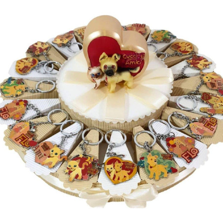 TORTA BOMBONIERE portachiavi CUCCIOLI CERCA AMICI SPEDIZIONE INCLUSA bimba compleanno battesimo