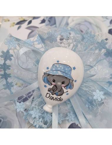 Palloncini ceramica pugliese bomboniera Battesimo bimbo| Sindy Bomboniere