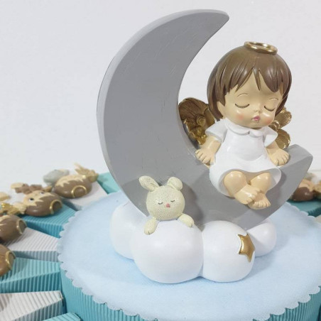 Torta bomboniere con angioletti calamite nascita battesimo comunione maschio