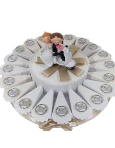 Torta bomboniera per 25esimo anniversario di nozze matrimonio sposi