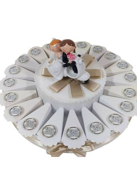 Torta bomboniera per 25esimo anniversario di nozze matrimonio sposi