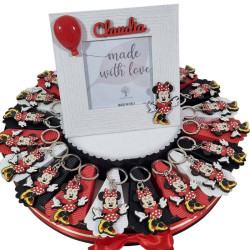 Torta bomboniere battesimo portachiavi Disney Minnie con portafoto