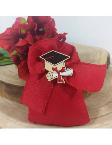 Sacchetti laurea fai da te tocco in legno dipinta a mano