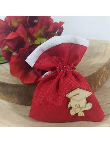 Sacchetti confetti laurea tocco in legno offerta online