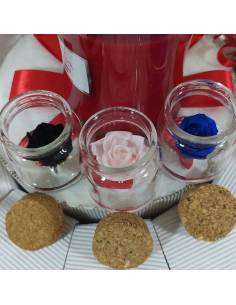 Torta bomboniere cresima calamite coccinelle portafortuna rosse barattoli rose stabilizzate 2