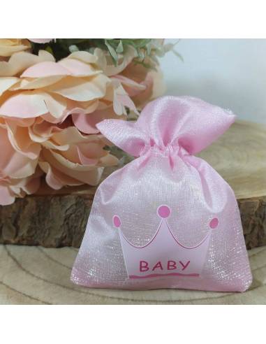 Sacchettini Battesimo bimba corona baby