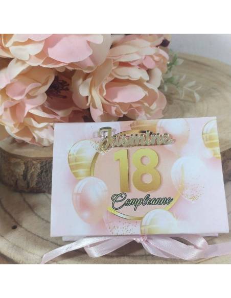 Bomboniere 18 anni personalizzate rosa oro