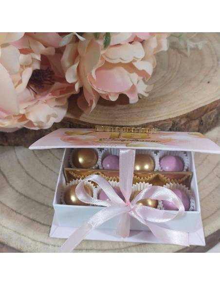 Scatole portaconfetti diciottesimo compleanno tema rosa e oro personalizzate