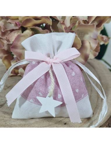 Elegante sacchetto Battesimo rosa, Sindy Bomboniere