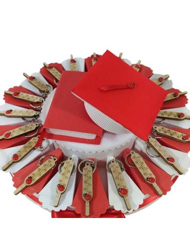Torta bomboniere laurea medicina infermieristica portachiavi termometro