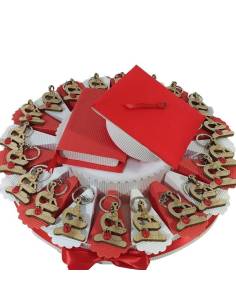 Torta portaconfetti bomboniere laurea biologia scienze portachiavi microscopio