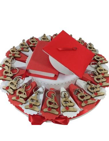 Torta portaconfetti bomboniere laurea biologia scienze portachiavi microscopio