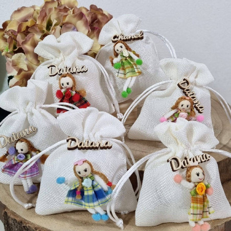 Sacchetti Cresima personalizzati a bamboline di pezza