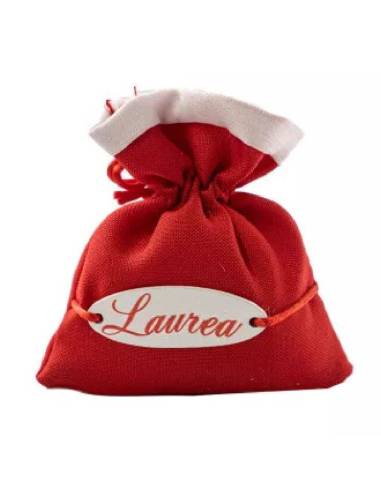 Sacchetti confetti laurea con scritta in legno