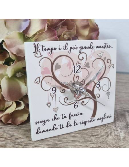 Orologio da tavolo albero della vita cuoricini