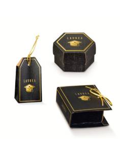 Scatoline laurea fai da te nere con tocco dorato