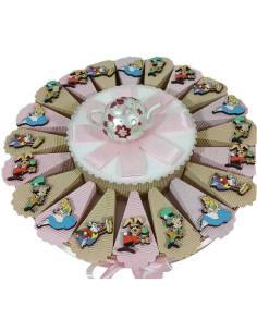 Bomboniere Alice nel paese delle meraviglie torta portaconfetti