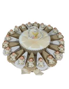 Torta di bomboniere Comunione angeli calamite spiritosi