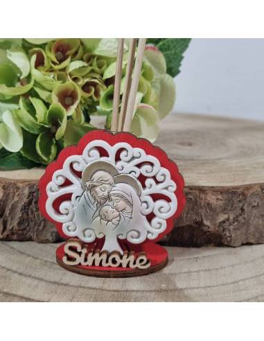 Profumatori bomboniere albero della vita personalizzato Cresima legno