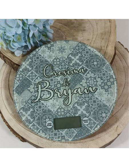 Bomboniere Cresima utili personalizzate bilancia maiolica