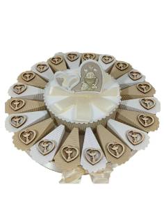 Torta bomboniera gocce Prima Comunione bimbo