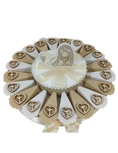 Torta bomboniera gocce Prima Comunione bimbo
