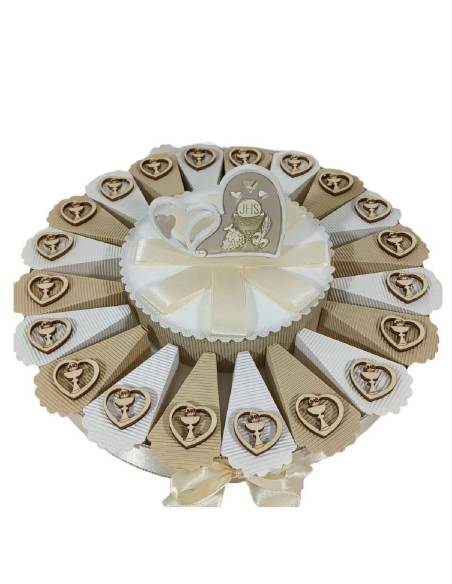 Torta bomboniera gocce Prima Comunione bimbo