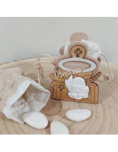 Scatole portaconfetti Comunione calice legno gessetto centrale