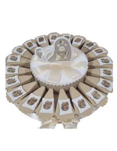 Bomboniera Comunione torta porta confetti pergamena calice