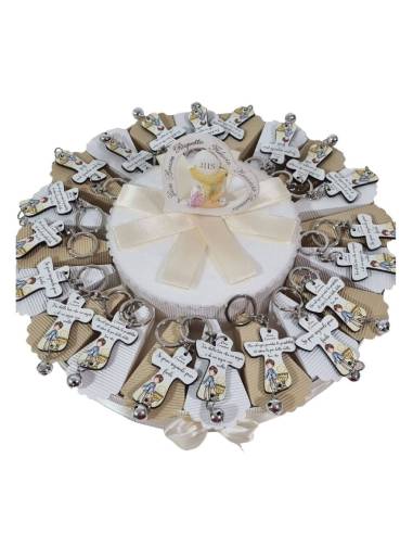 Bomboniere Comunione bimbo tao frase torta bomboniera