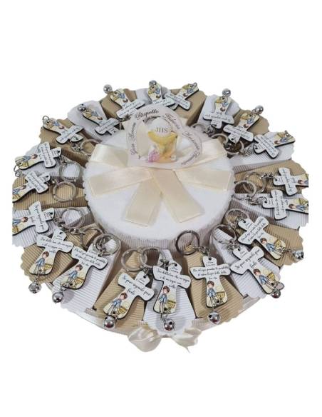 Bomboniere Comunione bimbo tao frase torta bomboniera