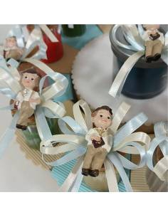 Candele bomboniere Comunione torta portaconfetti maschio