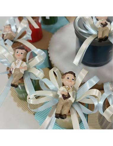 Candele bomboniere Comunione torta portaconfetti maschio