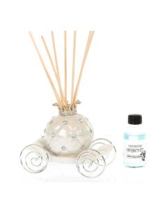 Bomboniera profumatore carrozza bianca corona dorata