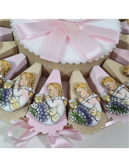 Torta bomboniera bambina in preghiera Prima Comunione calamite