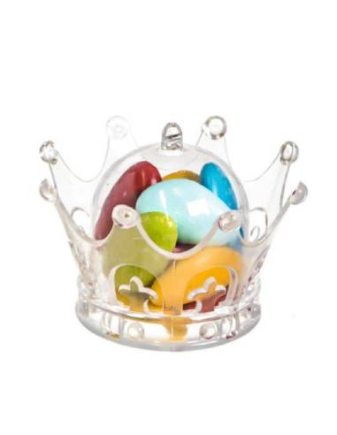 Scatoline portaconfetti corona plexiglass trasparente