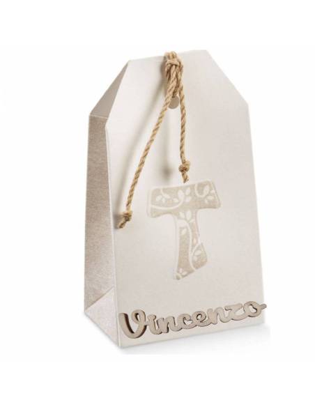 Scatoline tao originali portaconfetti Prima Comunione nome legno