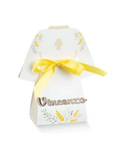 Scatoline portaconfetti Comunione tunica personalizzate con nome legno