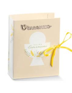 Libro calice scatoline portaconfetti originali Prima Comunione nome legno