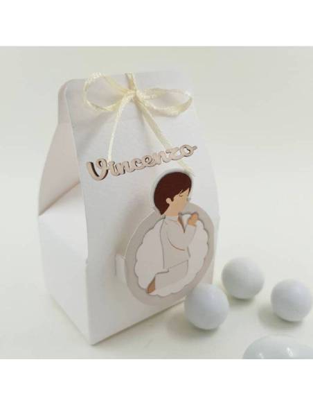 Portaconfetti bomboniera Comunione a 0,50 per maschietto